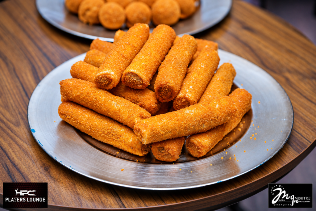 Crispy Sri Lankan rolls served at HPC Players Lounge